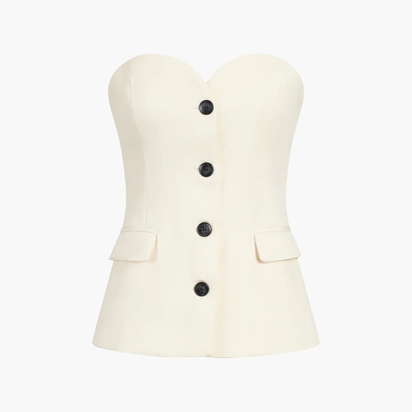 04C.- Solid Tube Top With Wide Leg Pants Set. Size Large. Color: Apricot - Picture 5 of 8